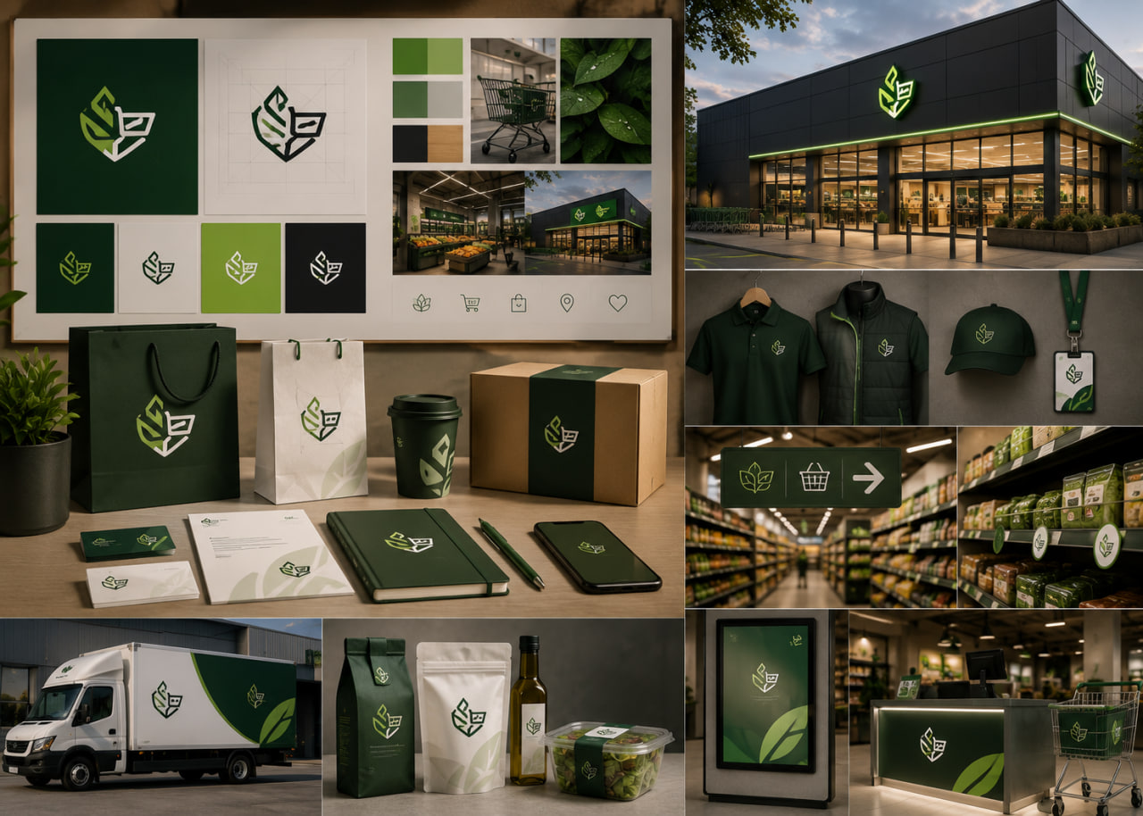 Do'kon tarmog'i uchun logotip va identifikatsiya